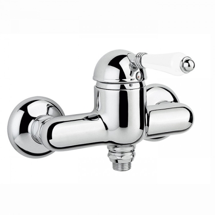 Nicolazzi P.m. Blanc Смеситель для душа однорычажный, вывод снизу 1/2&amp;amp;quot;, ручки белая керамика, цвет: хром