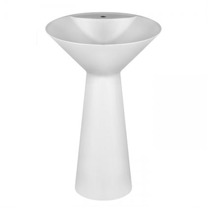 Gessi Cono Раковина 46х90 см, 1 отв., напольная, Cristalplant, без перелива, слив в стену, с сифоном, цвет: матовый белый