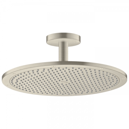 Axor ShowerSolutions Верхний душ, &amp;Oslash; 350мм, 1jet, с держателем 100мм, потолочный монтаж, &amp;frac12;&amp;rsquo;, цвет: шлифованный никель