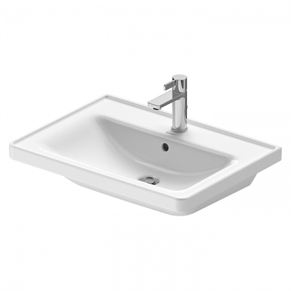 Duravit D-Neo Раковина накладная 65х48см, с переливом, с 1 отв., WonderGliss, цвет: белый	