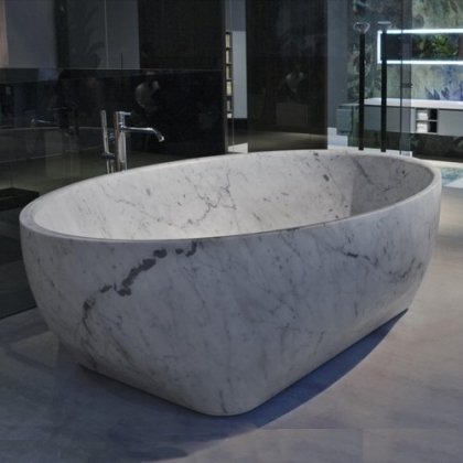 Antonio Lupi Solidea Ванна отдельностоящая 190х130х50 см из натурального камня, цвет: Marmo Carrara