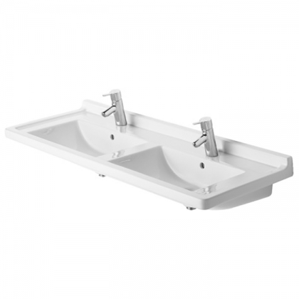 Duravit Starck 3 Раковина 130х48.5 см, с 1 отв., двойная, цвет: белый