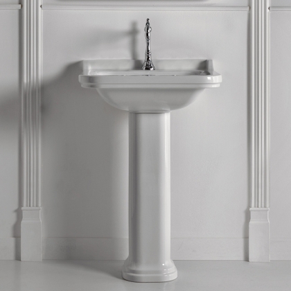 Kerasan Waldorf Раковина 60х55 см, 1 отв., с пьедесталом, керамическая, цвет: белый/хром