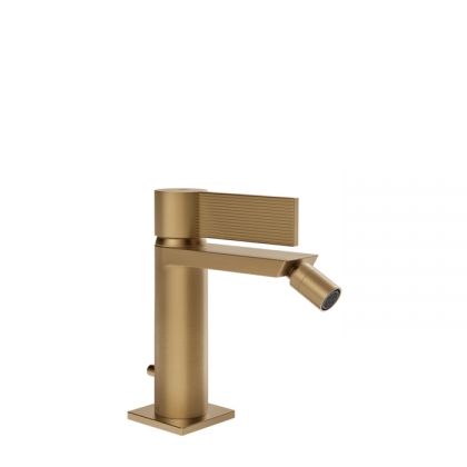 Gessi Inverso Rigato Смеситель для биде, 1 отв., с донным клапаном, цвет: Warm Bronze Br PVD