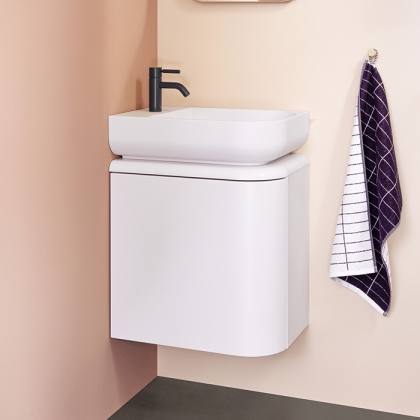 Burgbad B.ME Комплект мебели 50х34х64см., DX, подвесной, 1 дверца, c раковиной, с 1 отв., цвет: белый матовый