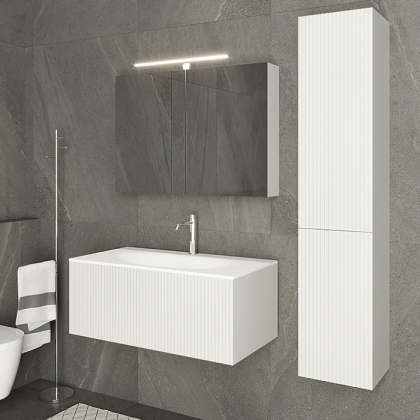 TW Shape комплект подвесной мебели 102х52см, с раковиной, с 1 выдвиж. ящиком с механизмом push-to-open, цвет: белый матовый RAL9003