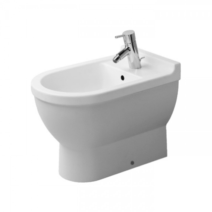 Duravit Starck 3 Биде напольное 56х36см, приставное, с  1 отв. под смеситель, Цвет: белый