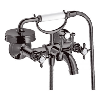 Axor Montreux Смеситель для ванны, настенный, с ручным душем, цвет: полированный черный хром