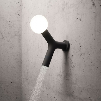Antonio Lupi Apollo Верхний душ &amp;Oslash;45 мм., с LED подсветкой, настенный монтаж, цвет: черный матовый