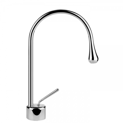 Gessi Goccia Смеситель для раковины на 1 отверстие, излив 174мм R=90, с фиксированным носиком,  цвет: хром