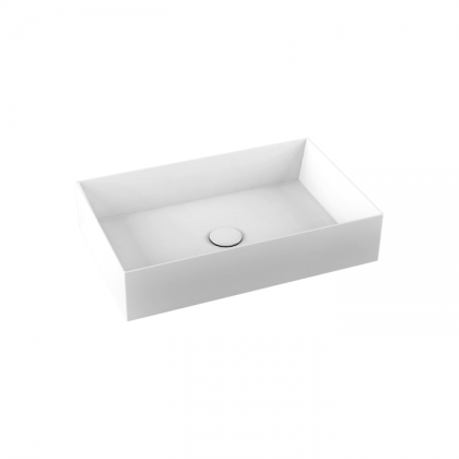 Azzurra Elegance Squared Раковина накладная, 60x38xH12,5 см, без отв., без перелива, цвет: Bianco lucido