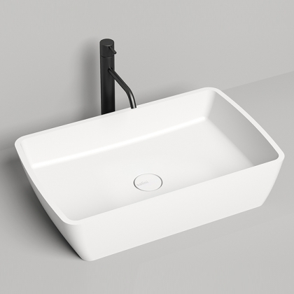 Salini Gloria Раковина накладная 65х40х14.5cм, без отв., без перелива, S-Stone, цвет: белый матовый