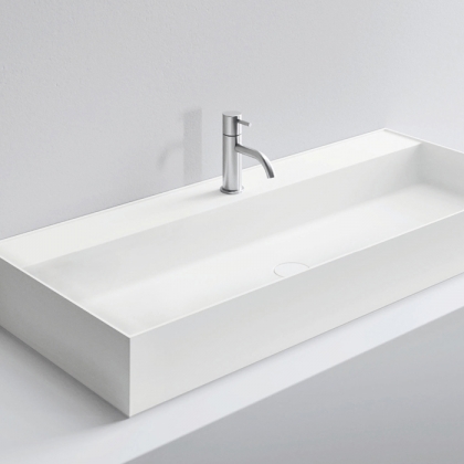 NOORTH milldue edition Раковина 108.4х47.2х12 см, 2 отв.,  двойная, накладная, цвет: белый