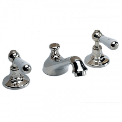 Devon&amp;amp;Devon Dandy Смеситель для раковины, 3 отв., с донным клапаном, цвет: никель блестящий
