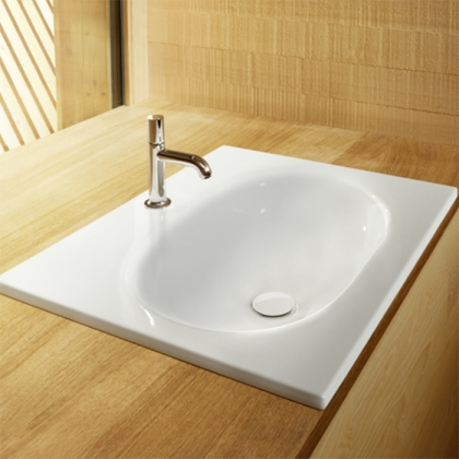 Bette COMODO Раковина встраиваемая на столешницу 60&amp;times;49.5&amp;times;12см, с 1 отв., сталь, цвет: белый