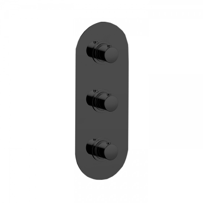 Cisal Slim Смеситель для ванны, термостатический, с переключателем на 2 потока, цвет: черный матовый