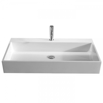 ANTONIO LUPI GESTOMOOD Раковина 90х50х13 см, 1 отв., подвесная/накладная, с донным клапаном, Flumood, цвет: белый