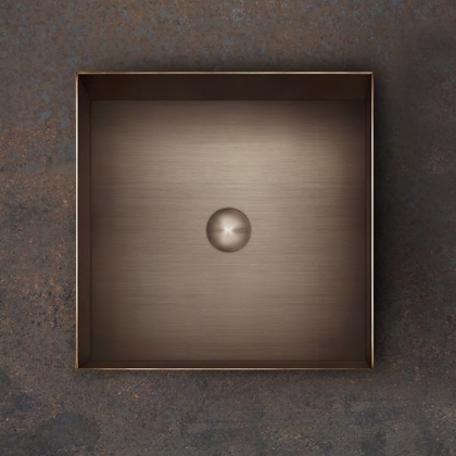 Gessi 316 Раковина 40x40 см, без отв., для установки на столешницу, без перелива, нержавеющая сталь, цвет: Copper Brushed PVD