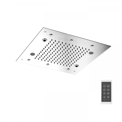 Carlo Frattini Wellness Верхний душ Harmonia 500x500 мм., встраиваемый, 2 режима: дождь, 6 форсунок; Bluetooth, хромотерапия LED, цвет: хром