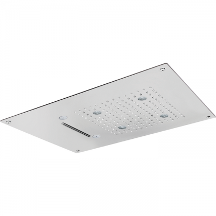 CISAL Zen Shower Встраеваемый верхний душ 55х40 см,3 типа струи,хромотерапия,выключатель,трансформатор, цвет: полированная нержавеющая сталь 