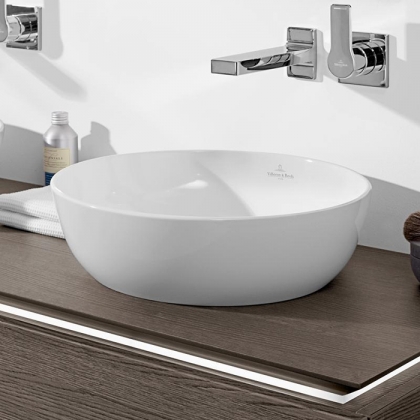 Villeroy&amp;amp;Boch Artis Раковина круглая 43xh12см, без перелива, CeramicPlus, цвет: альпийский белый