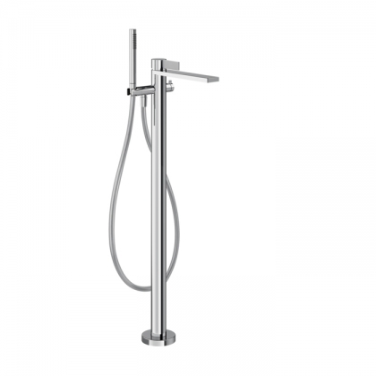 Gessi Inverso Diamantato Смеситель для ванны, напольный, с переключателем и ручным душем, цвет: хром