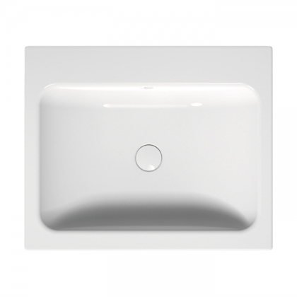 Bette One Раковина встраиваемая на столешницу 60&amp;times;49.5&amp;times;13см, без отв., с переливом, сталь, цвет: белый