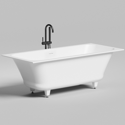 Salini Orlanda Axis Kit Встраиваемая ванна на ножках 170х75х60см., &amp;amp;quot;Up&amp;amp;Down&amp;amp;quot;, сифон, интегрированный слив-перелив, материал: S-Sense, цвет: белый матовый
