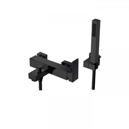 Gattoni Kubik Смеситель для ванны/душа, встраиваемый, с ручной лейкой, цвет: черный матовый