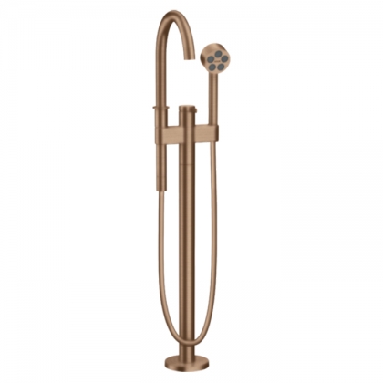Axor One Смеситель для ванны, напольный, с ручным душем, цвет: шлифованное красное золото