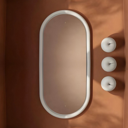 Artceram Milano Зеркало 55х100см., рама керамическая, с подсветкой, цвет: белый