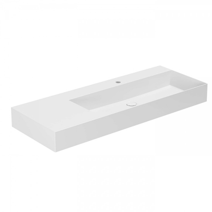 Azzurra Elegance Squared Раковина подвесная/накладная, 122x46xH12,5 см, левая, 1 отв., цвет: Bianco lucido