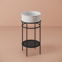 Artceram Vogue Металлическая структура &amp;Oslash;44хh72,5см, напольная, с раковиной, с мраморной полочкой, цвет: черный матовый/белый матовый