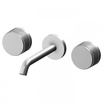 Gattoni MD Смеситель для раковины на 3 отверстия, настенный монтаж, ручки SAN GIULIO, в комплекте со скрытой частью, цвет: хром