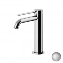 Gattoni Circle Two Смеситель для раковины высокий 227 мм, на 1 отверстие, излив 155 мм, с донным клапаном, цвет: Brushed Nickel