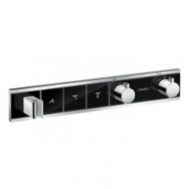 Hansgrohe RainSelect Смеситель для душа, термостатический, 3 источника, СМ, внешняя часть, цвет: черный/хром