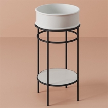 Artceram VOGUE Металическая структура &amp;Oslash;44хh72,5см с раковиной Atelier без отв. под смеситель, напольная, цвет: черный матовый/белый матовый
