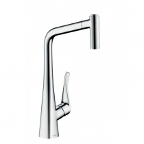 Hansgrohe Metris Смеситель  для кухни на 1 отв, поворотный и выдвижной излив 2jet, цвет: сталь