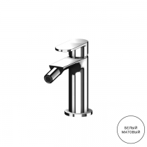 Gattoni H2Omix7000 Смеситель для биде, на 1 отв., с донным клапаном, излив 108,8 мм, цвет: белый матовый