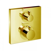 Hansgrohe Ecostat Square Термостат для душа, 2 источника, внешняя часть, цвет: золото