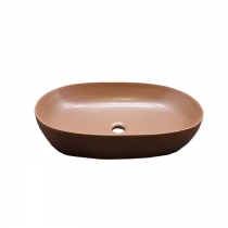 Azzurra Elegance Circle Раковина накладная 60x40 см, без отв., без перелива., цвет: Rame