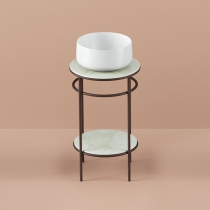 Artceram Vogue Металлическая структура &amp;Oslash;44хh72,5см, напольная, с раковиной, с мраморной столешницей и полочкой, цвет: moka/белый