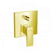 Hansgrohe Metropol Встраиваемый смеситель для ванны с переключателем, внешняя часть, цвет: золото