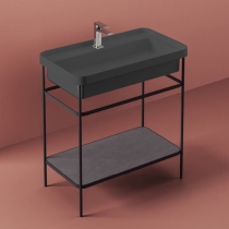 Artceram Fuori Scala Металическая структура 40x57хh83см с раковиной на 1 отв. напольная, цвет: черный матовый