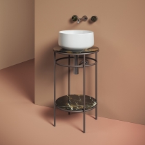 Artceram Vogue Металическая структура &amp;Oslash;44хh72,5см., напольная, с  раковиной, с мраморной столешницей и полочкой, цвет: moka/белый