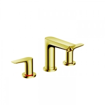 Hansgrohe Talis E Смеситель для раковины 150, на 3 отв, с донным клапаном, излив 112мм, цвет: золото