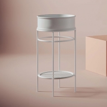 Artceram VOGUE Металическая структура &amp;Oslash;44хh72,5см с раковиной Atelier без отв. под смеситель, с сетчатой полочкой, напольный, цвет: белый матовый