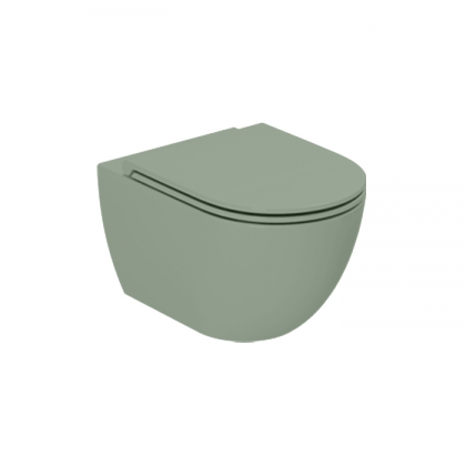 Azzurra Comoda Унитаз подвесной безободковый 51,5x36 см, c креплением, Easy Clean, 3L Water Saving, цвет: Verde natura