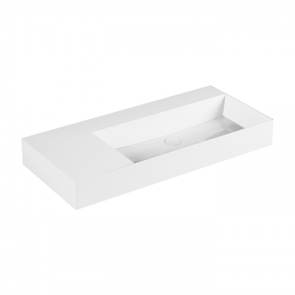 Azzurra Elegance Squared Раковина подвесная/накладная, 102x46xH12,5 см, левая, без отв., цвет: Bianco lucido