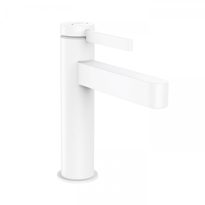 Hansgrohe Finoris Смеситель для раковины, однорычажный, 110 со сливным клапаном Push-Open, цвет: матовый белый